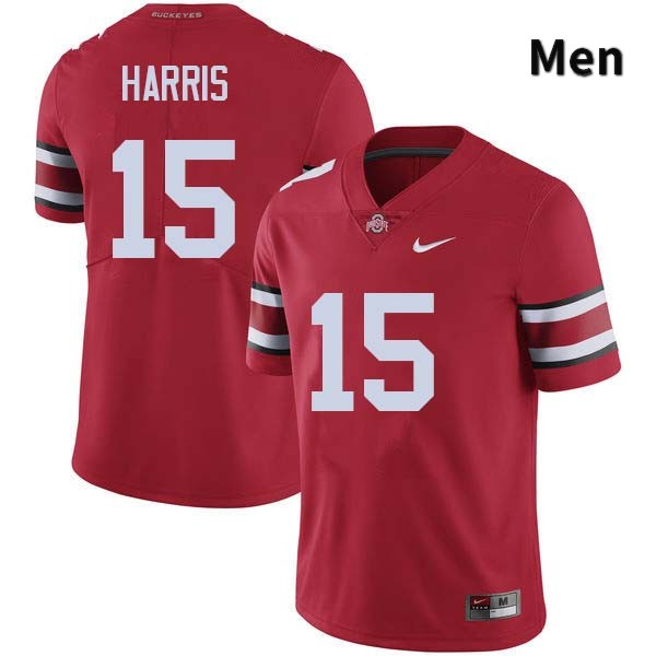 Men's Ohio State Buckeyes #15 Jaylen Harris Red Authentic College Stitched Football Jersey 23IS047TK